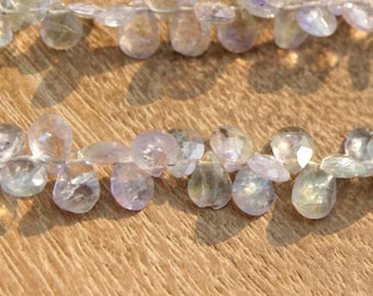 Bio Tansanit facettierte Birnen Strang, Tansanit Birnen Strang, natürliche Edelstein facettierte Briolett Strang, Herstellung für Schmuck: D-122