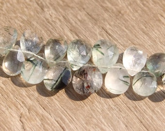 Rutile Faceted Pears Strand, Rutile Faceted  Briolette Strand,Mix Rutile Strand,Natural Rutile Strand,Making For Jewellery:D-62