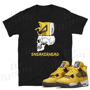 Jordan 4 Lightning Sneaker T-Shirt Retro 4 Lightning Shirt Yellow and Black Shirt Matching Sneakerhead shirt Unisex Gift