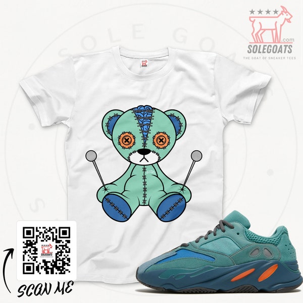 Yeezy 700 Faded Azure T-Shirt - Sneaker Matching Shirts - Ripped Ragdoll with Pins T-shirt - Boost 700 Azure - Sneaker Gift Ideas