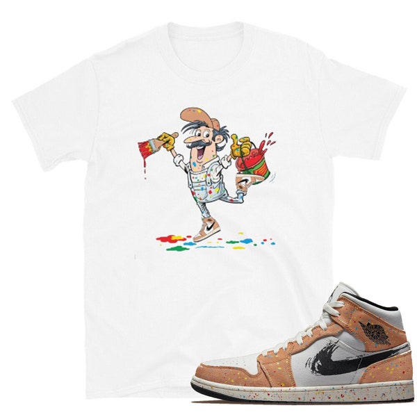 Jordan 1 "Brushstroke" T-Shirt - Sneaker Passende Shirts - Drip Artist T-shirt - Sneaker Geschenkideen