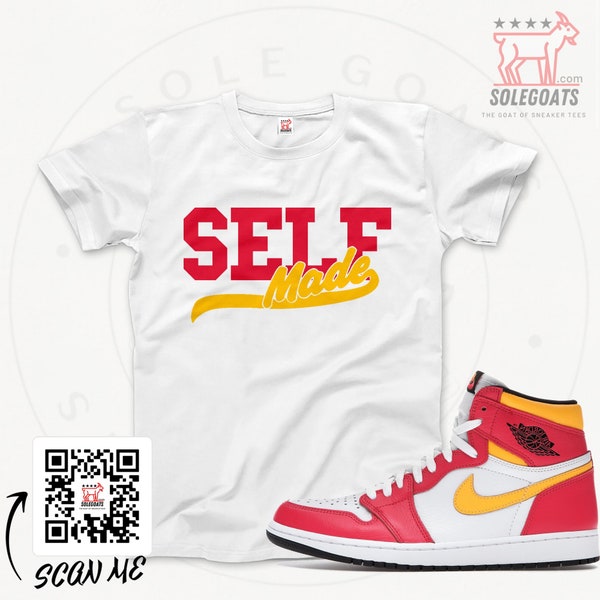 Jordan 1 Light Fusion Red T-Shirt - Self Made Sneaker tee - Sneaker Matching Shirt - Sneaker Gift Ideas - Retro 1 Fusion Red