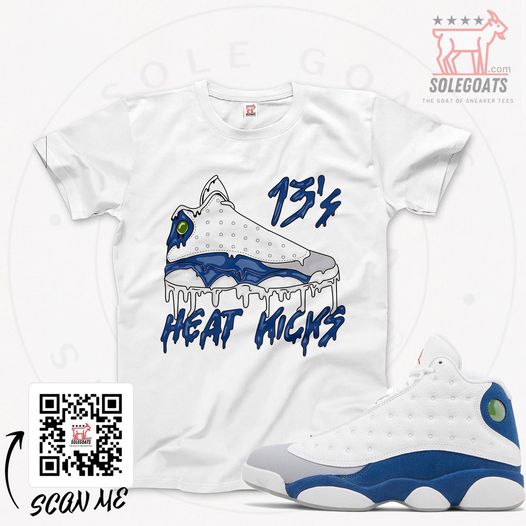 Jordan 13 French Blue T-shirt Heat Kicks Sneaker Tee - Etsy