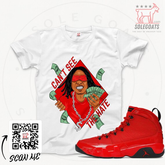 Jordan 9 Retro Chile Red T shirt Sneaker Matching Shirts Can t See