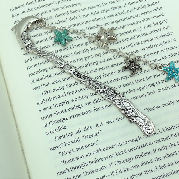 Beach Bookmark, Starfish Charms, Dolphin, Book Lover Gift, Ocean Lover Gift || Charity Donation | Pet Rescue Adoption Shelter | Cause