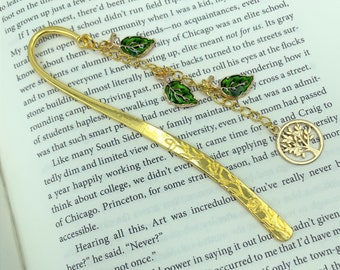Tree of Life Metal Bookmark, Enamel Leaf Charms, Teacher Book Lover Nature Lover Gift | Charity Donation | Pet Rescue Adoption Shelter Cause