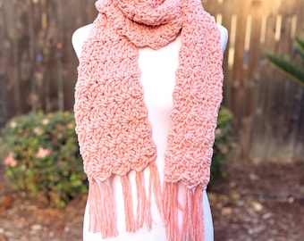 Pretty Pink Super Soft Scarf, Like Flannel, Fringe, Warm Cozy Winter Neck Warmer, Feminine Gift | Animal Pet Rescue Charity Donation, Cause