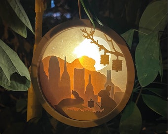 3D layered Paper Cut Shadow Lantern | Lion Mountain (Hong Kong) |Mid Autumn Festival Decor| Gift