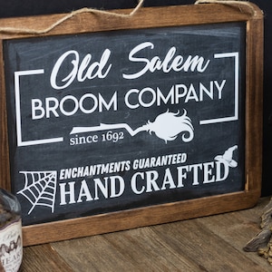 Old Salem Broom Company Chalkboard Sign