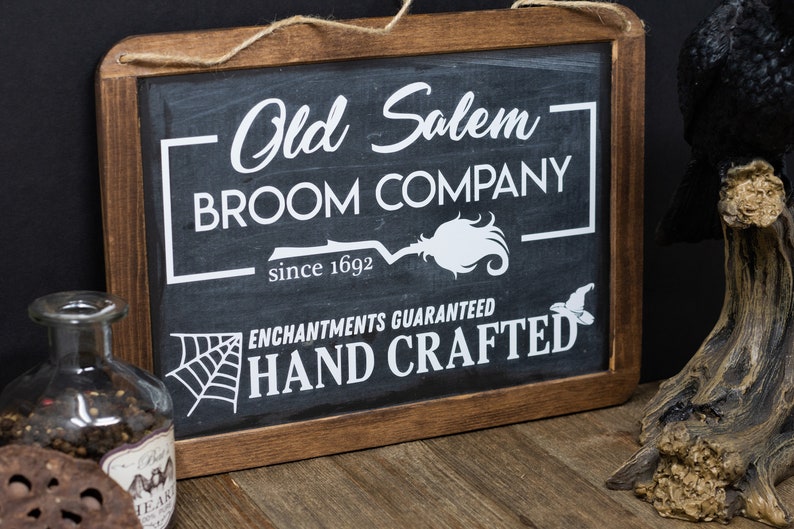 Old Salem Broom Company Chalkboard Sign Etsy