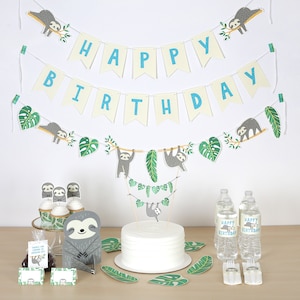 Sloth Birthday Decoration Kit