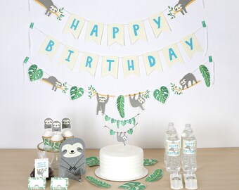 Sloth Birthday Decoration Kit