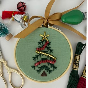 Christmas Tree Ornament KIT | Christmas Tree Embroidery Kit | DIY Christmas Ornament
