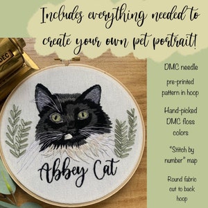 Pet portrait embroidery kit | DIY Pet Portrait Kit or PDF pattern