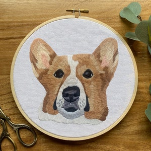 Corgis Tierportrait Stickpackung | DIY Corgis Haustier Porträt Kit