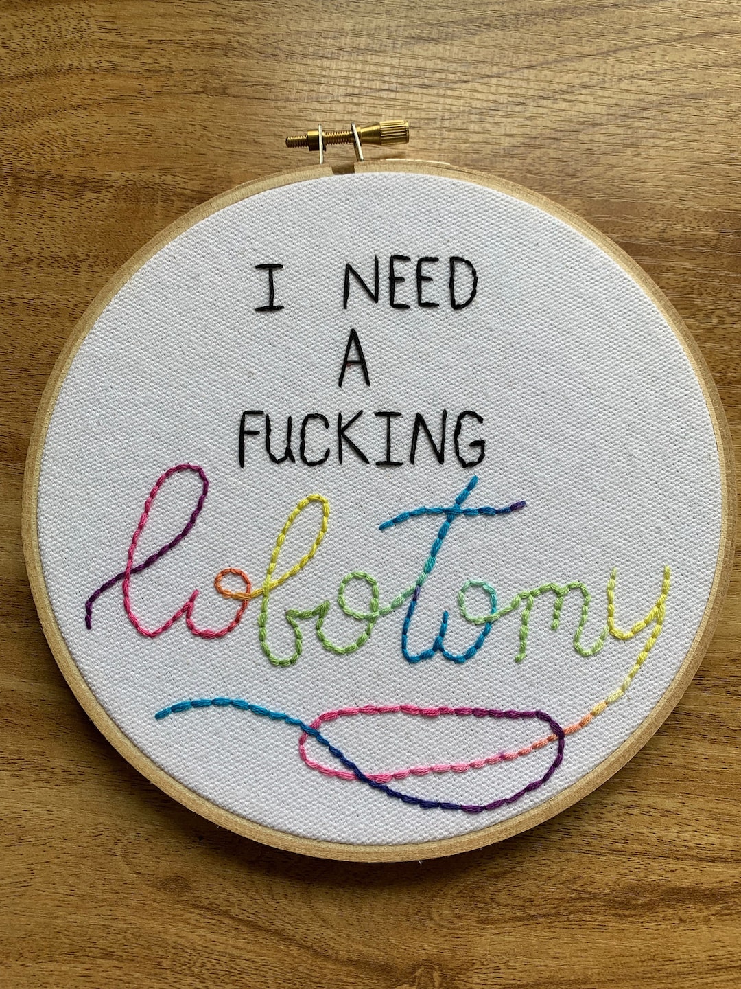 Lobotomy Embroidery Kit Funny Embroidery DIY Kit Etsy