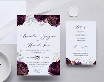 Download Calligraphy Wedding Burgundy Wedding Bundle Instant Download Template Watercolor Floral Insw009 Diy Wedding Templates Templett Invitations Announcements Paper Party Supplies