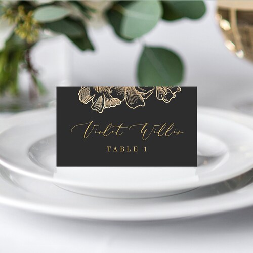 Purple Place Cards Printable INSTANT DOWNLOAD Wedding Name - Etsy