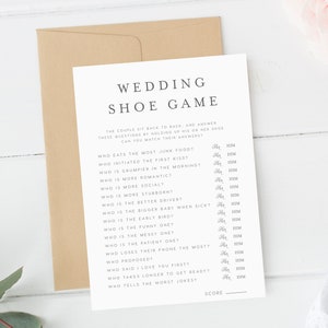 Wedding Shoe Game INSTANT DOWNLOAD Wedding Game, He said she said, The Shoe Game, Bridal Wedding Couples Shower, Fun Wedding Games, leafy