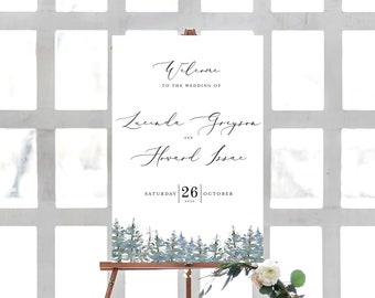 Forest Welcome Sign INSTANT DOWNLOAD Poster, Portrait, large, Templett, Printable, Welcome to our Wedding, Stationary, Entry Sign INSW003