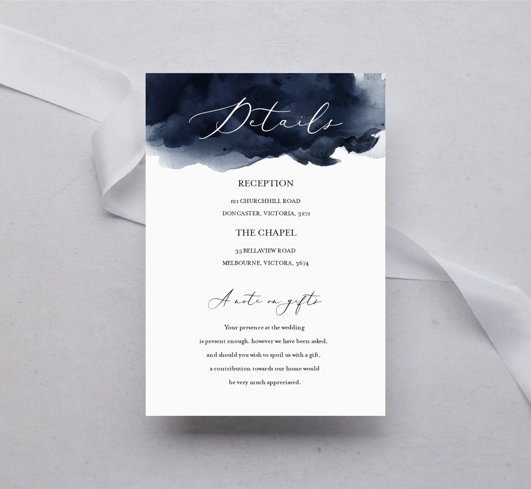 Navy Details Card Printable INSTANT DOWNLOAD, Info, DIY Printable ...