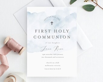 A004 Personalised Photo Christening Baptism Holy communion invitations Boy Girl A004 Personalised Photo Christening Baptism Holy communion invitations Boy Girl