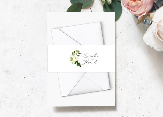 Floral Belly Band Printable INSTANT DOWNLOAD Wedding Paper | Etsy