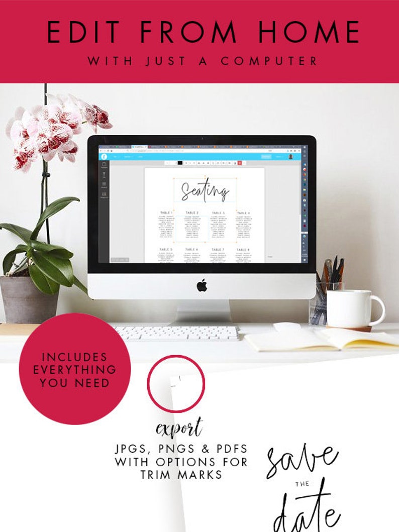 Table Layout Table Poster Seating Plan Signage INSTANT DOWNLOAD Portrait Peonies Seating Chart Blush Pink Sign INSW005
