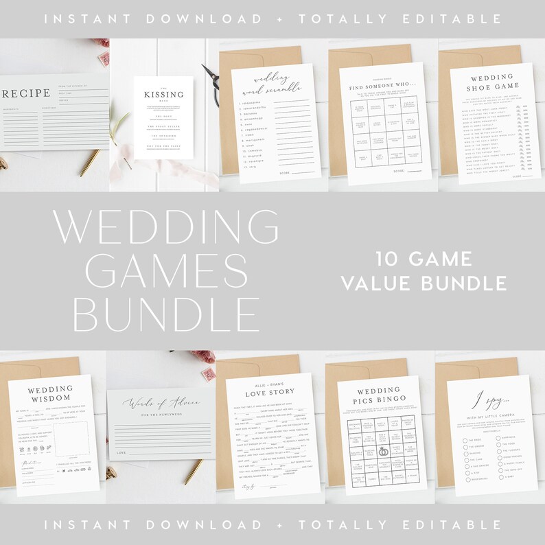 Wedding Table Games Bundle INSTANT DOWNLOAD Value Game Etsy UK