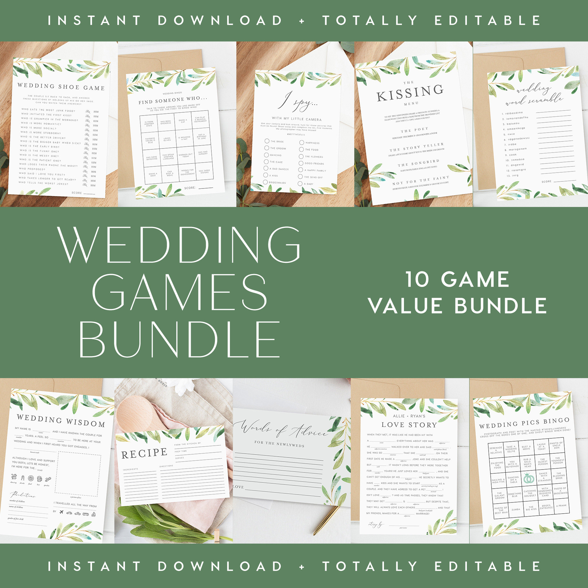 Wedding Table Games Bundle INSTANT DOWNLOAD Value Game Etsy Australia