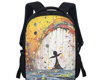 Student Backpack Paint Splatter Figure