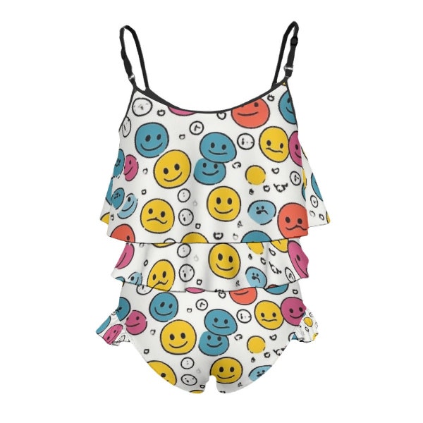 Maillot de bain enfant jaune orange turquoise Smiles