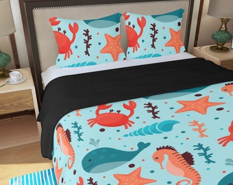 Three Piece Duvet Cover Set Under the Sea