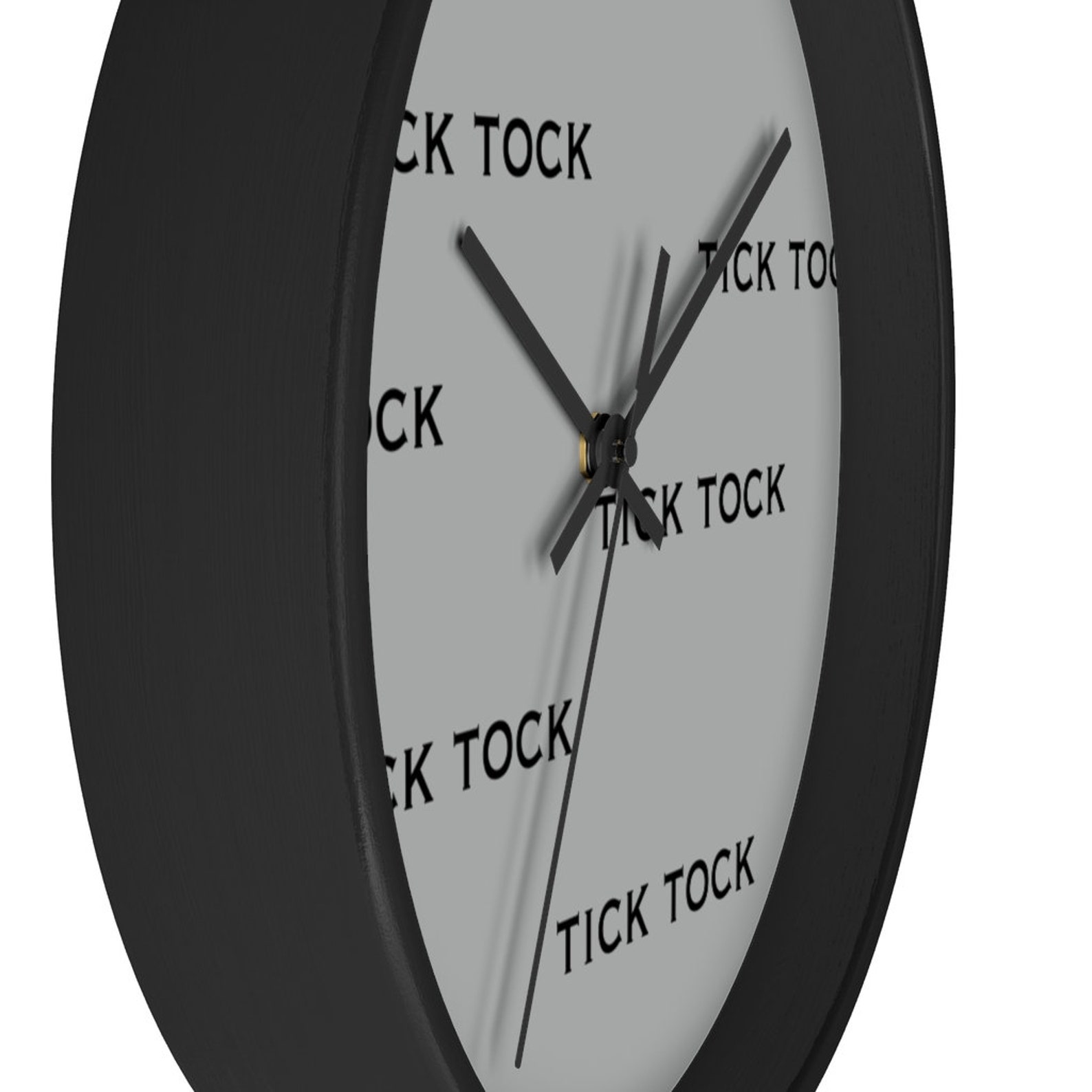 Wall Clock Tick Tock Design Grey White Black Circle Etsy UK