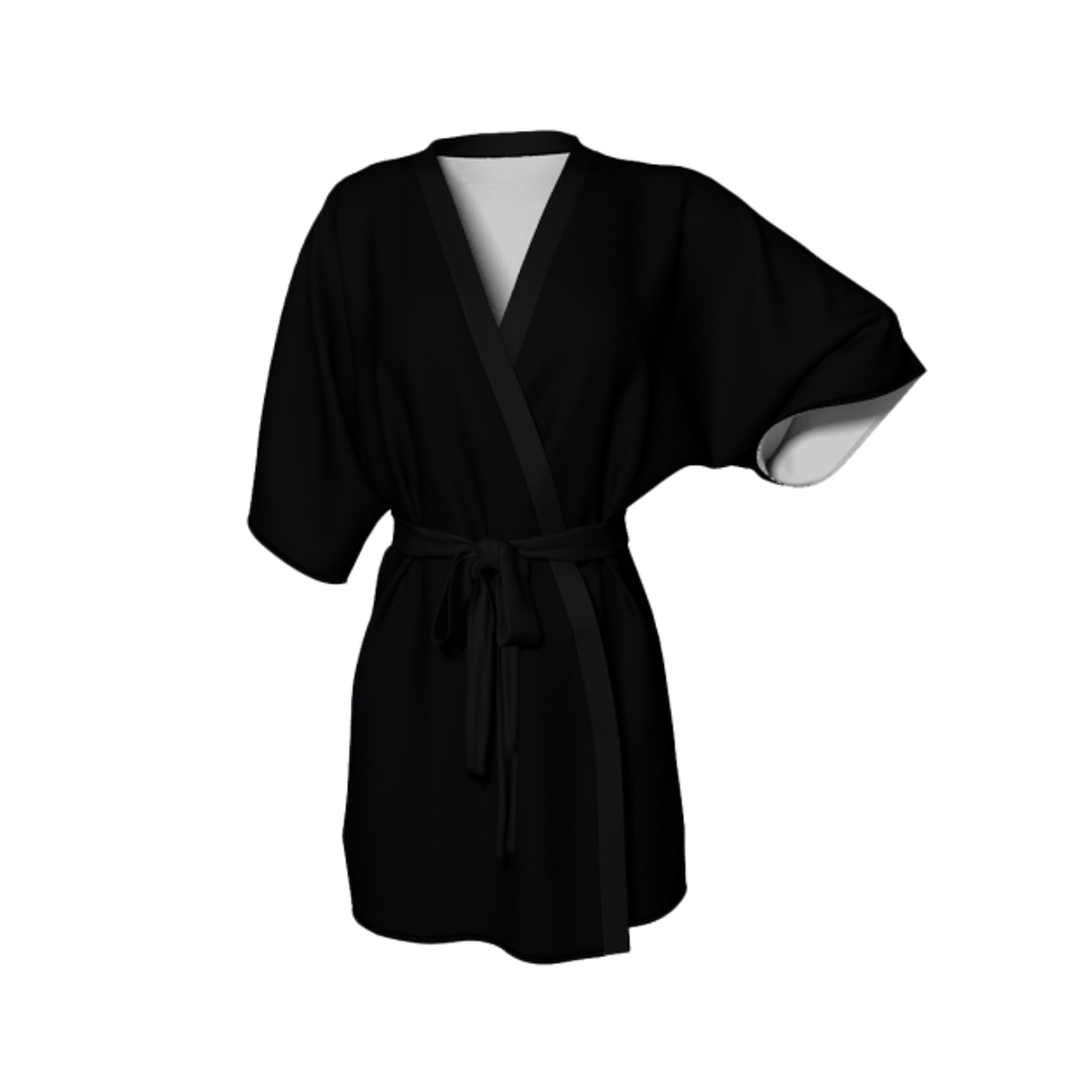 Solid Kimono Robe Women's Robe Black Etsy
