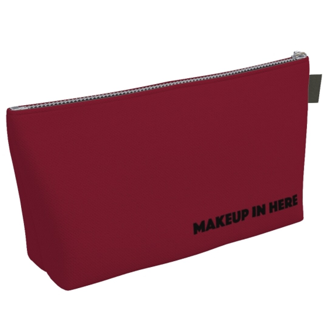 Canvas Makeup Bag Makeup in Here Design Red Black Etsy