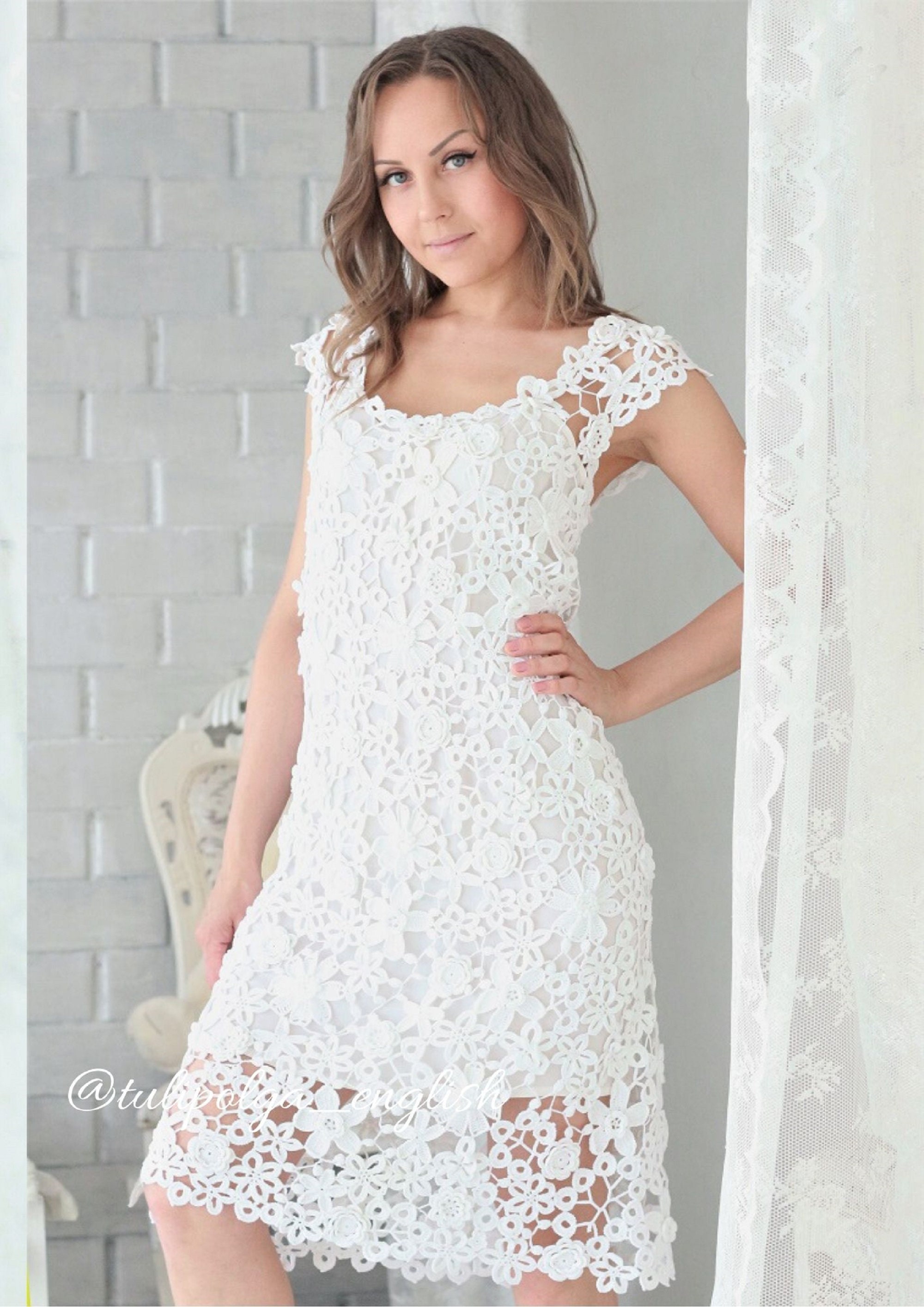 Summer Women Crochet Dress Pattern / White Beach Crochet Dress | Etsy