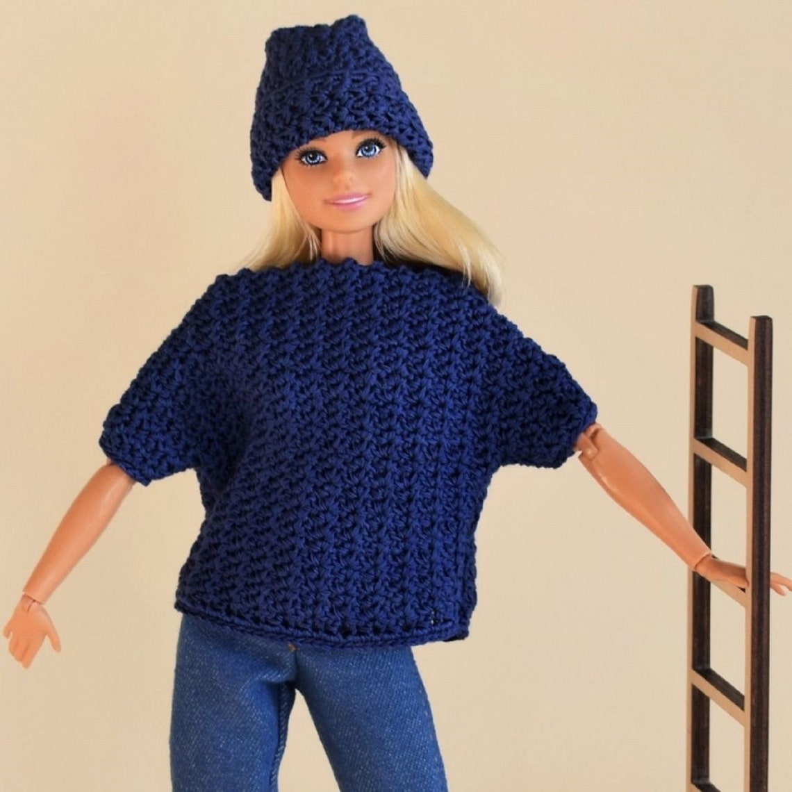 Crochet sweater doll pattern pdf / chunky sweater Barbie Etsy