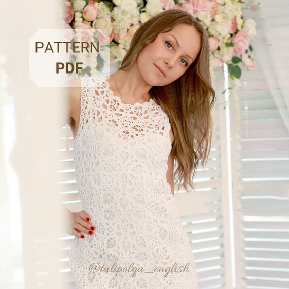 womens white crochet dress