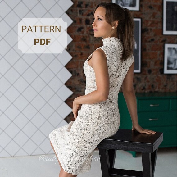 Crochet dress pattern women Instant download PDF “Adaline” / cocktail crochet dress for women / crochet wedding dress pattern