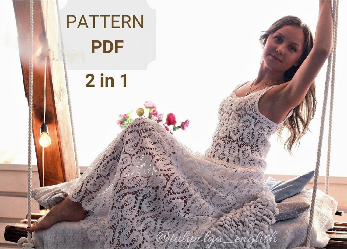 Crochet maxi dress pattern Instant download PDF Maya / Etsy