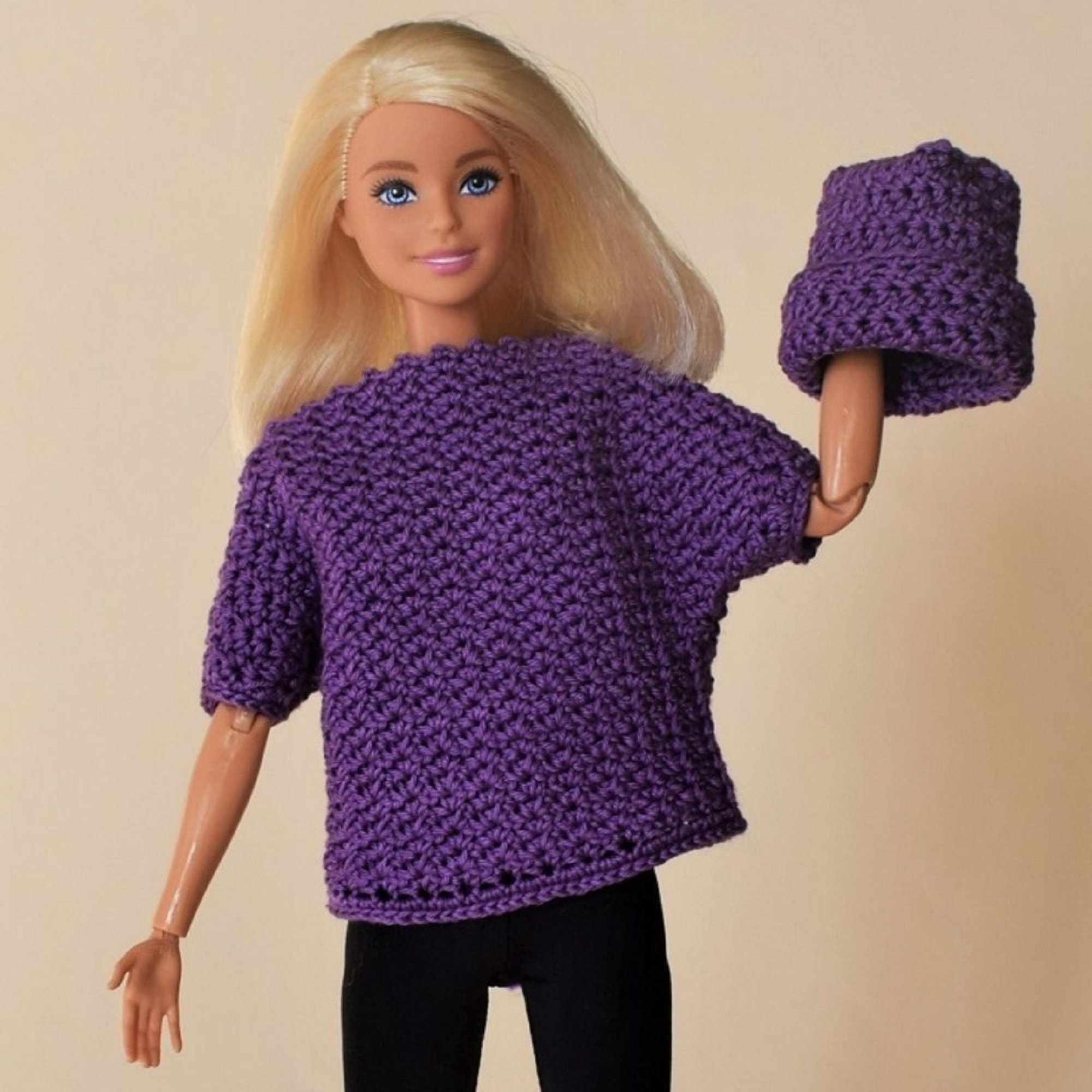 Crochet sweater doll pattern pdf / chunky sweater Barbie | Etsy