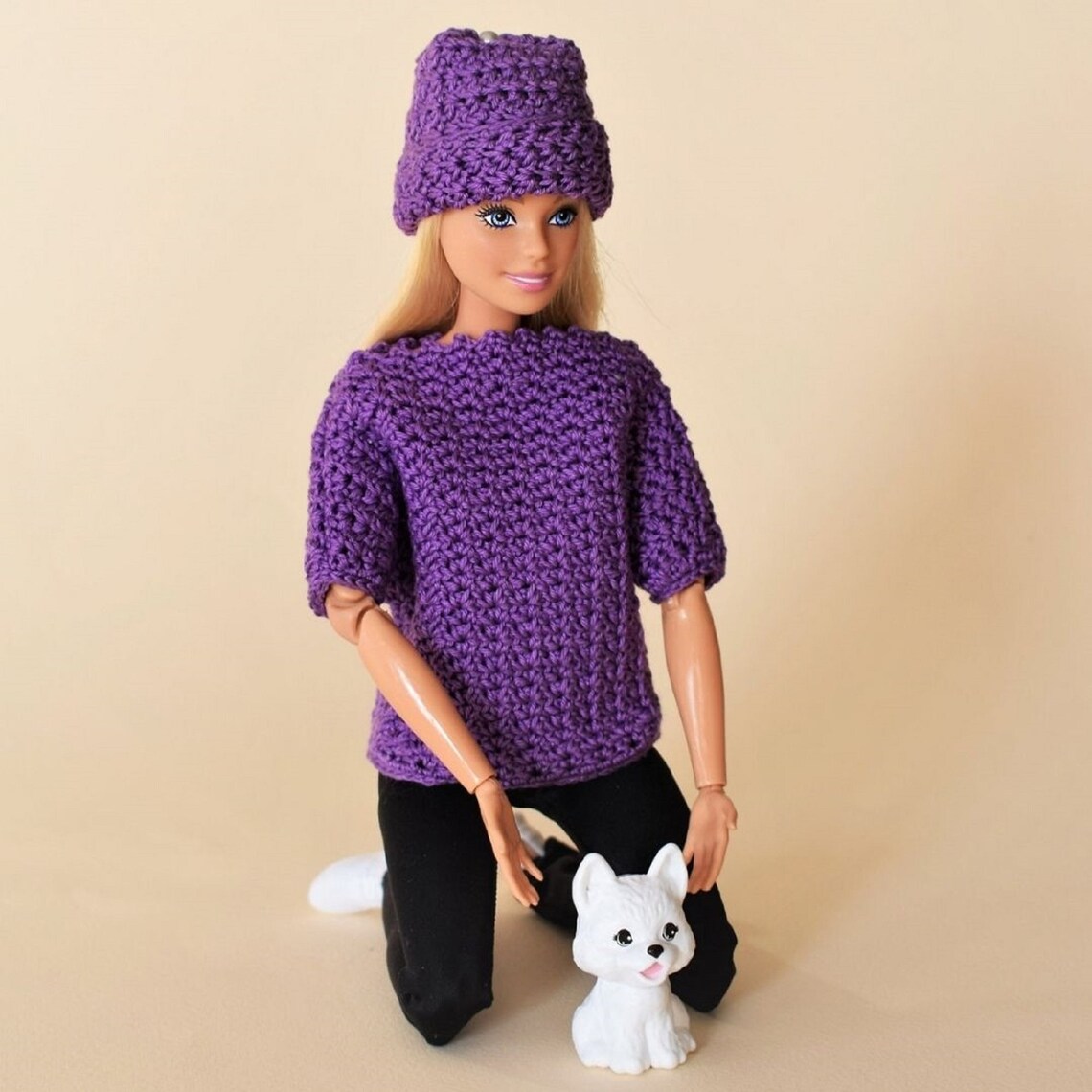 Crochet sweater doll pattern pdf / chunky sweater Barbie Etsy