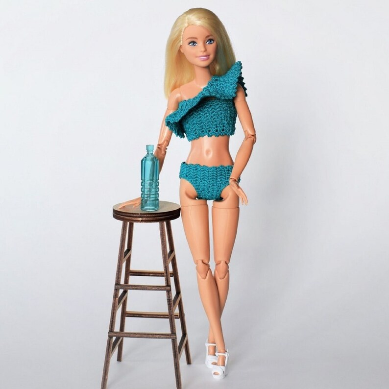 Crochet swimsuit doll pattern 1940 swimsuit Barbie butterfly crochet top pattern barbie doll clothes