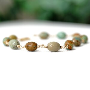 Turquoise Gold Filled Wire Wrapped Bracelet