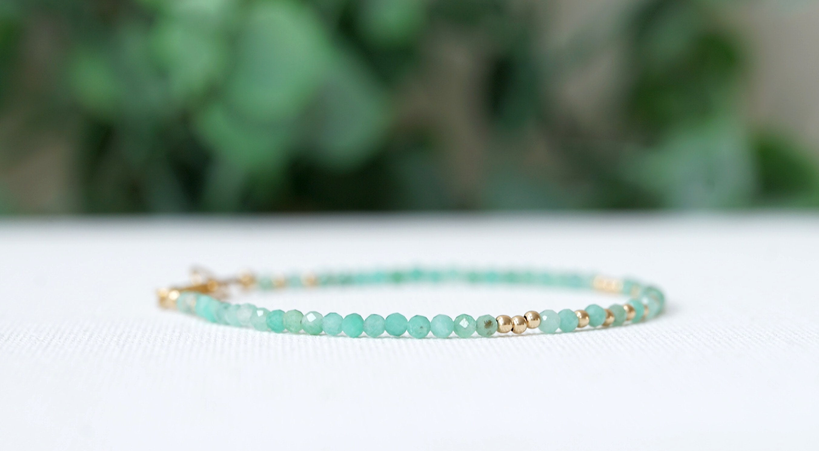 Emerald Bracelet for Women Dainty Beaded Emerald Bracelet Etsy