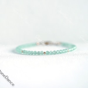 Aventurine Bracelet Beaded Gold Filled, Sterling Silver