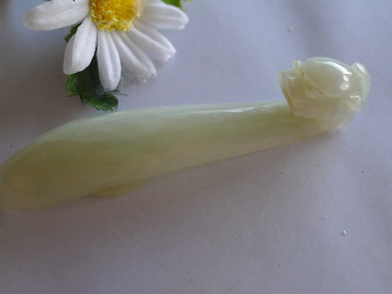 Antique Chinese Carved Nephrite Hetian White Jade… - image 1