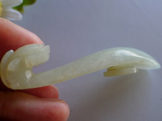 Antique Chinese Carved Nephrite Hetian White Jade… - image 3