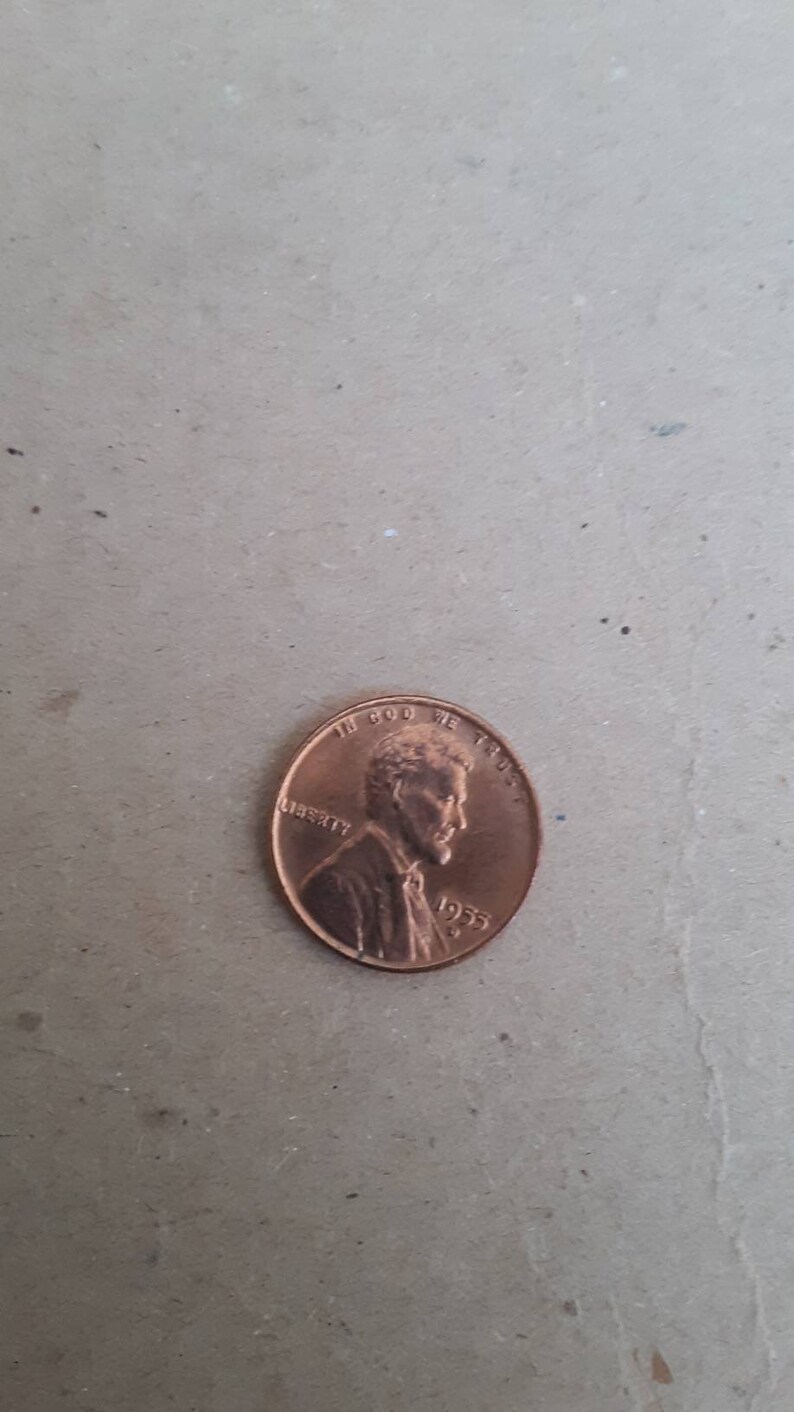 1955 D penny with missing letters on backside. Circulated in | Etsy